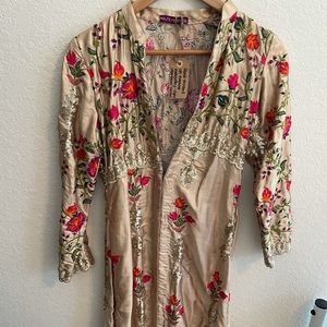 Floral kimono silk floor length